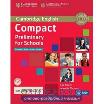 Підручник Compact Preliminary for Schools Students Book without key with CD-ROM with Testbank ISBN 9781107527089 замовити онлайн