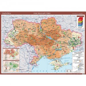 Україна Господарство Навчальна карта (на картоні на планках)