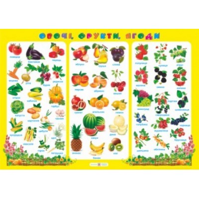 Плакат «Овочі, фрукти, ягоди» Корнєєва О. замовити онлайн