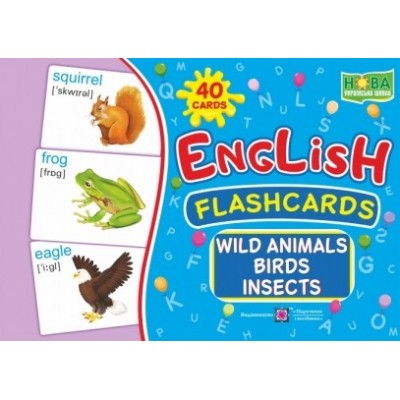 English flashcards Wild animals, birds, insects заказать онлайн оптом Украина