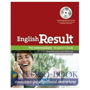 Підручник English Result Pre-Intermediate Students Book with DVD ISBN 9780194129558
