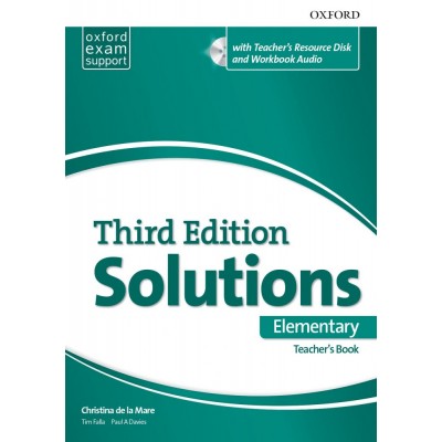 Книга для вчителя Solutions 3rd Edition Elementary Teachers book + Teachers Resource Disc заказать онлайн оптом Украина