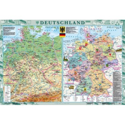 Deutschland Фізична карта Політико-адміністративна карта м-б 1 1 000 000 замовити онлайн