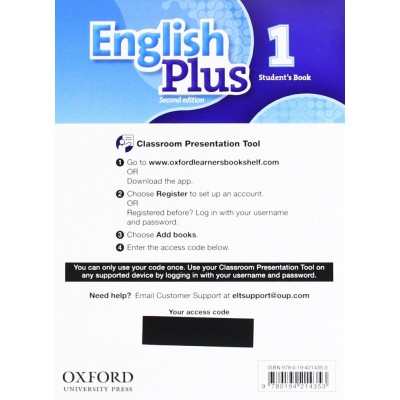 Підручник English Plus Second Edition 1 Students Book Classroom Presentation Tool eBook Pack ISBN 9780194214353 замовити онлайн
